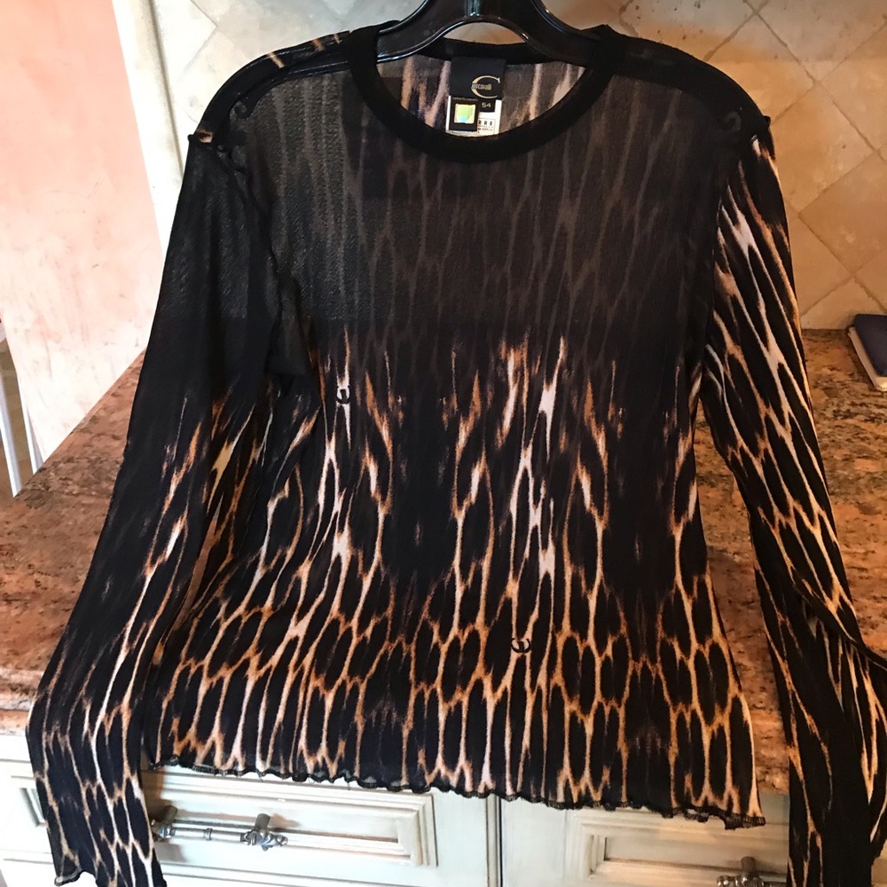 Just Cavalli nylon mesh shirt sweater 54 large